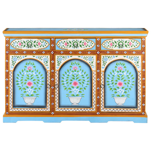 L' Orientaliste -  Hand Painted Sideboard 120x35x76 cm Solid Mango Wood